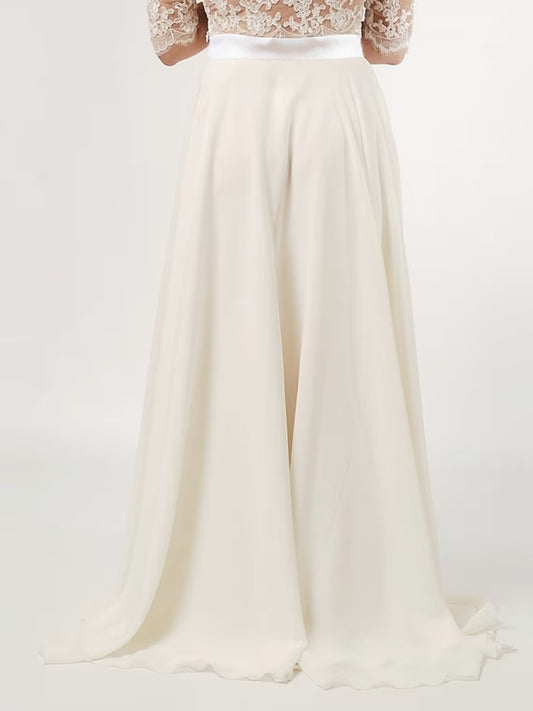 White Chiffon Wedding Maxi Over Skirt