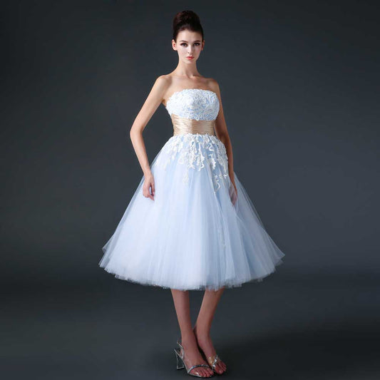 Retro 50s Vintage Style Tea Length Formal Prom Dress 