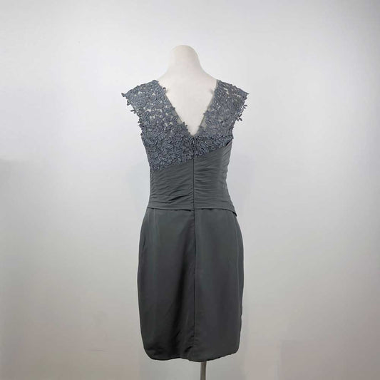 Dark Gray Short Chiffon Mother of the Bride Groom Dress | XH1031B