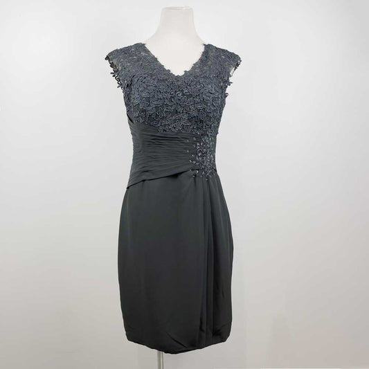 Dark Gray Short Chiffon Mother of the Bride Groom Dress | XH1031B