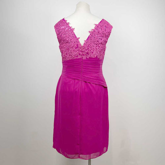 Short Fuchsia Pink Chiffon Mother of the Bride Dress XH1031