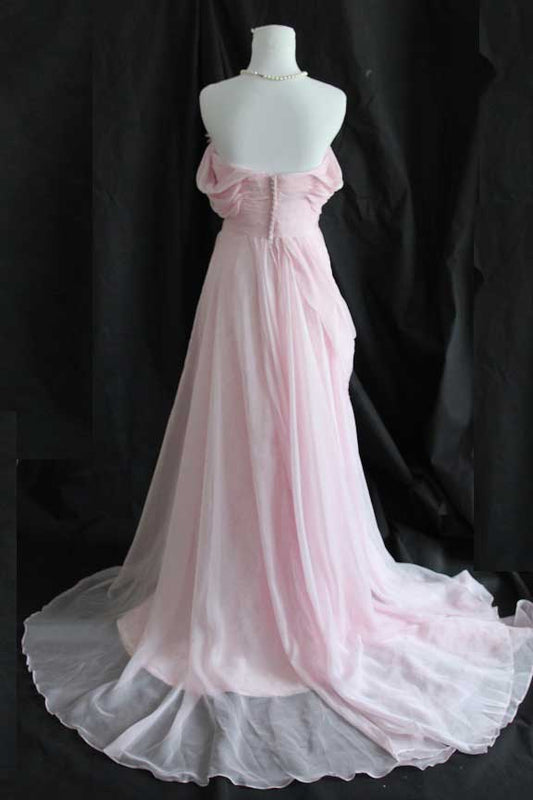 Pearl Pink Grecian Maxi Formal Evening Dress J1001