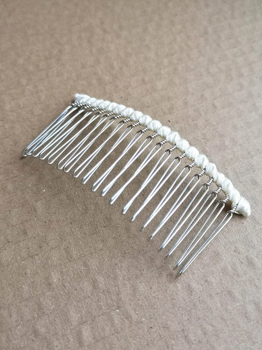 Satin Wrapped Silver Comb