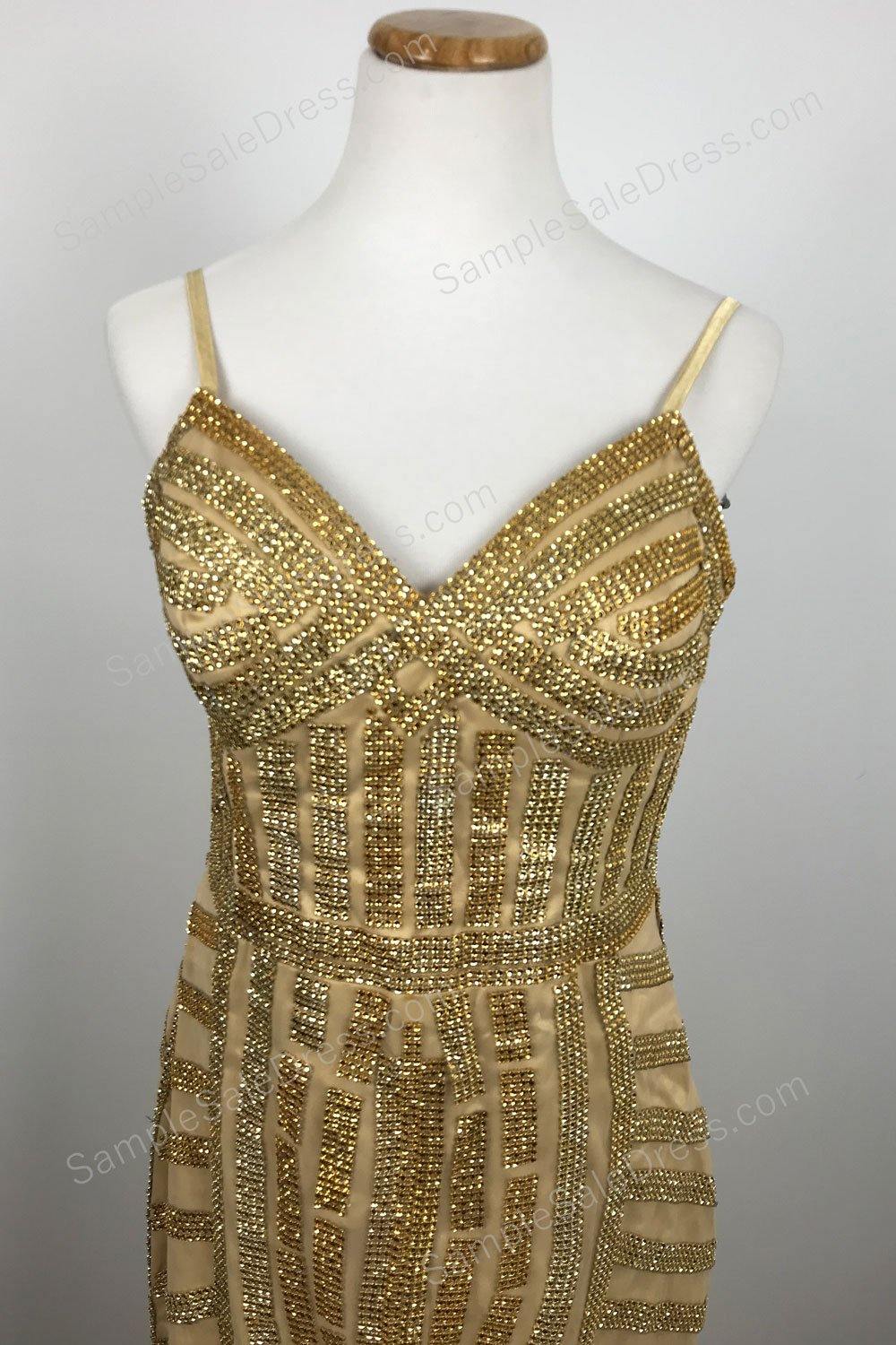 Gold Sparkly Mermaid Formal Prom Evening Dress