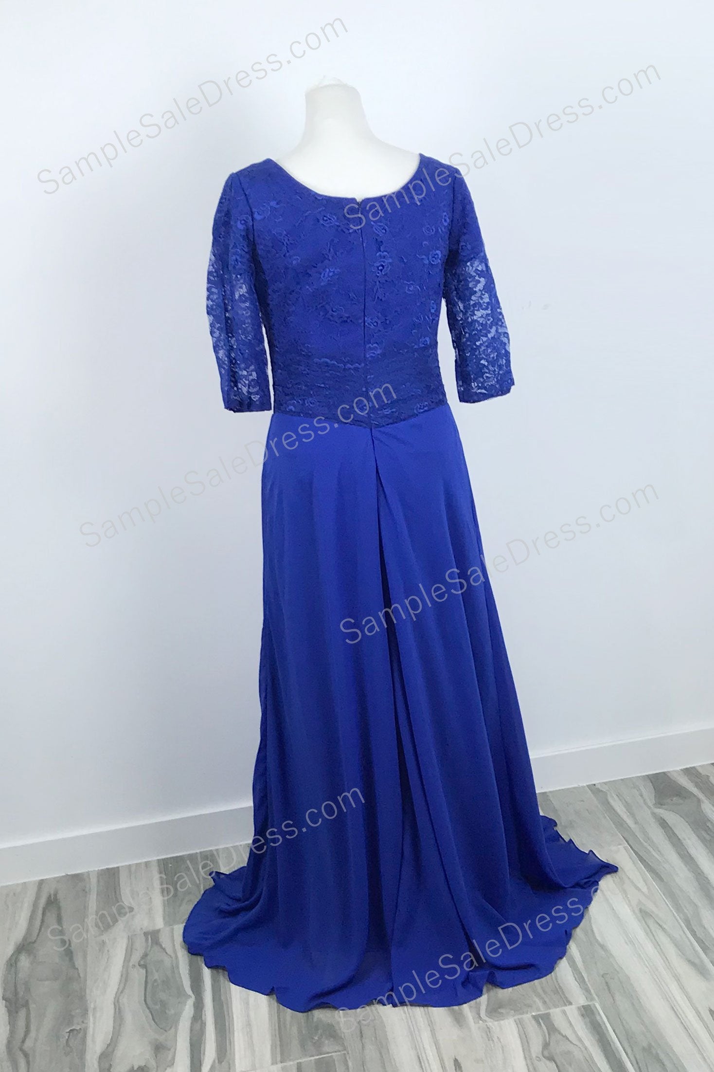 Royal Blue Chiffon Mother of Bride and Groom Formal Evening Dress XH1037