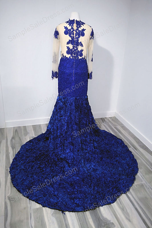 Royal Blue Mermaid Lace Prom Dress