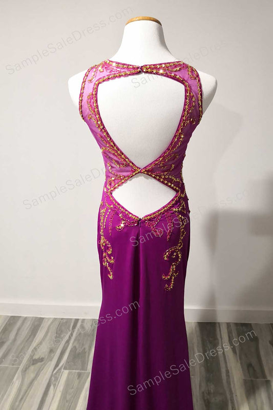 Sexy Purple Prom Dress with Side Slit