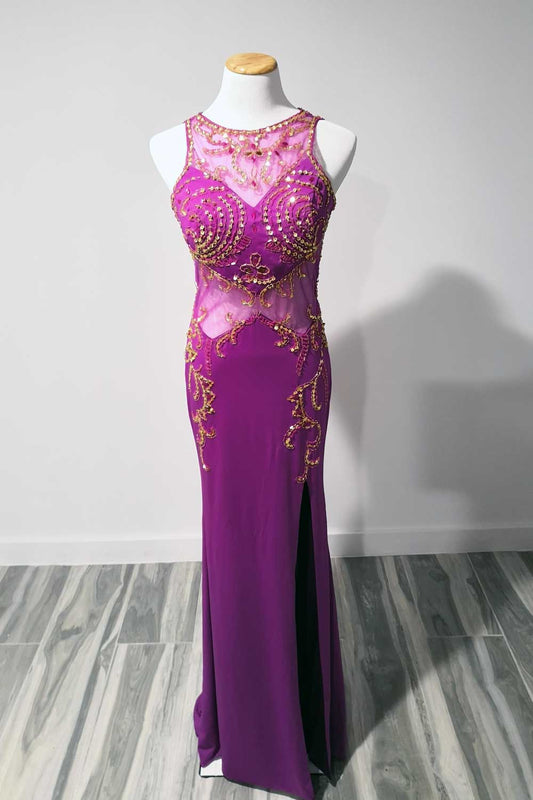 Sexy Purple Prom Dress with Side Slit