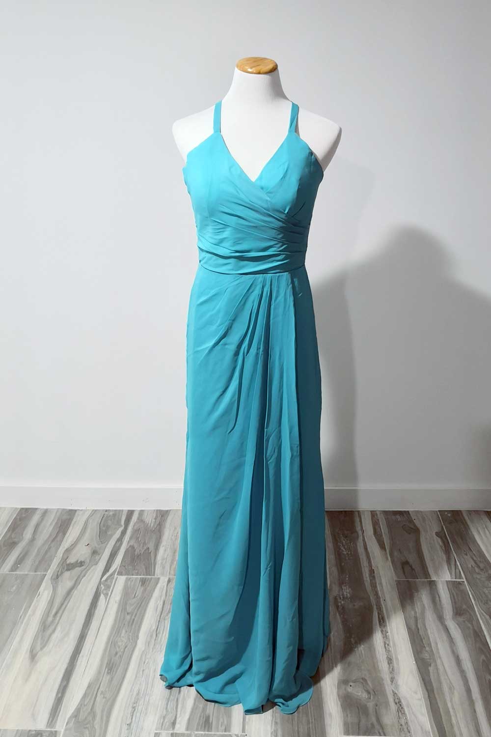 Turquoise Cross Back Evening Dress – Sample Sale Dress